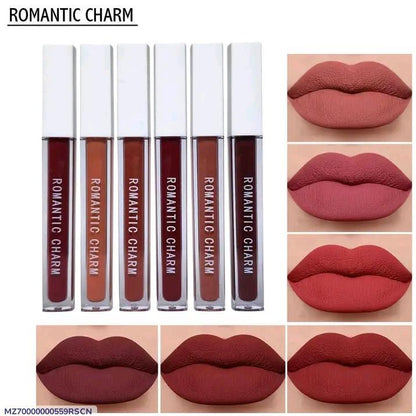 Romantic Empire High Pigmented Matte Lipgloss, 6 Pcs,Shades Of Red