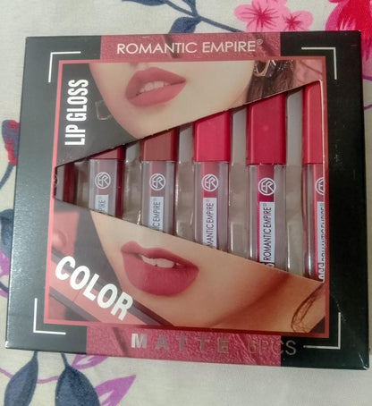 Romantic Empire High Pigmented Matte Lipgloss, 6 Pcs,Shades Of Red