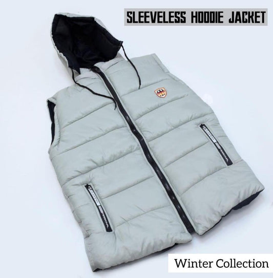 Men's Parachute Sleeveless Jacket - 1 Pc Hooded Neck Design