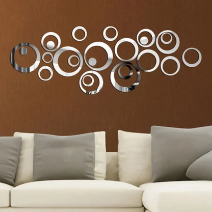 3D Acrylic Mirror Wall Decor – 24-Piece DIY Stickers for Modern Home & Interior Design