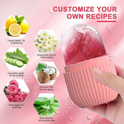 Marble Jade Roller & Ice Roller Combo Pack | 3-in-1 Facial Massager & Derma Roller