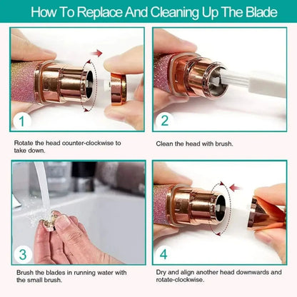 2 in 1 Electric Eyebrow Trimmer & Facial Shaver – Rechargeable Hair Remover for Women