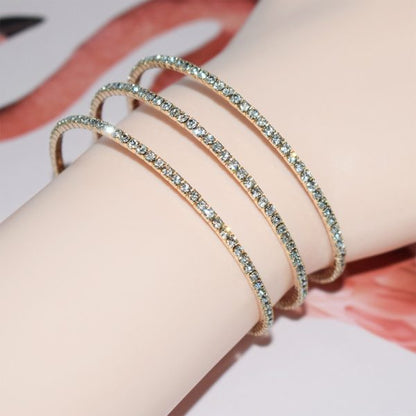 3-in-1 Elegant Zircon Bangle Set for Women – Silver & Gold Plated Bangles with Sparkling Zircon Stones | Stylish Jewelry QPT-996